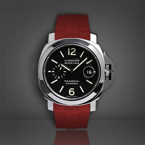 panerai red rubber strap|genuine panerai straps.